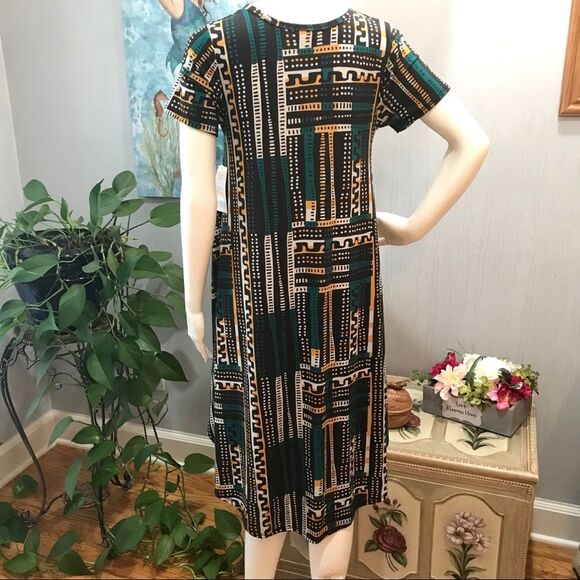 LuLaRoe Carly High Low Abstract Print Dress Fall Sz XXS NWT New - Picture 5 of 16